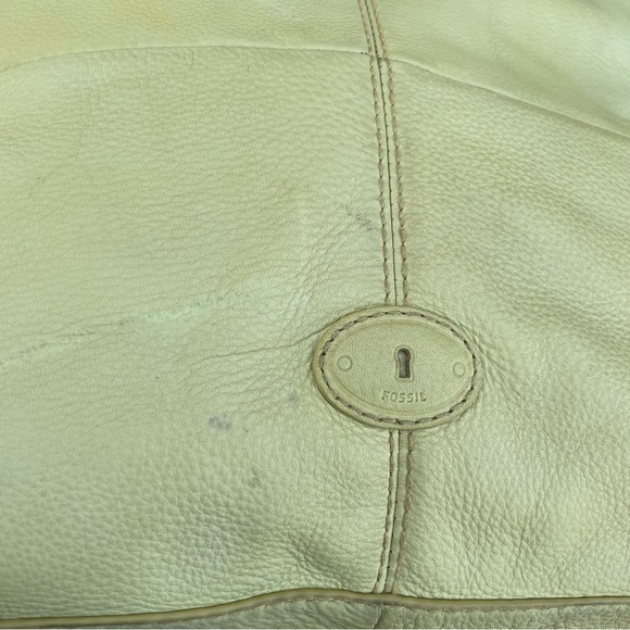 Fossil💛Genuine Leather Modern Cargo Foldover Crossbody Bag in Butter Yellow - Picture 15 of 15